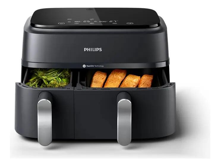 Freidora De Aire Philips Canasta Doble 9 Litros Phna35100 Negro