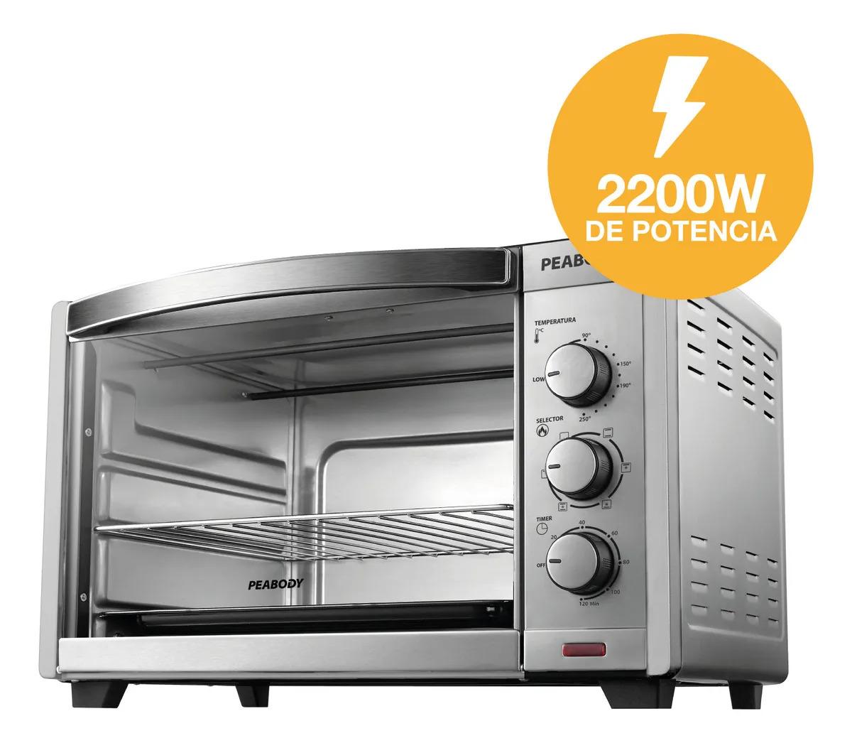 Horno Eléctrico Convector Peabody Pe-he55s 54 L 2200 W Silver