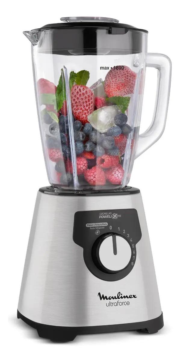 Licuadora Ultraforce Moulinex Jarra De Vidrio 1,8l Color Gris