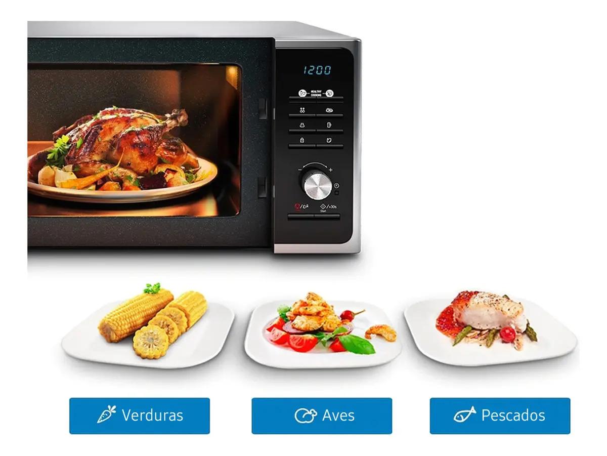 Microondas Grill Samsung De Interior Cerámico Mg23f3k3tak 23L Negro