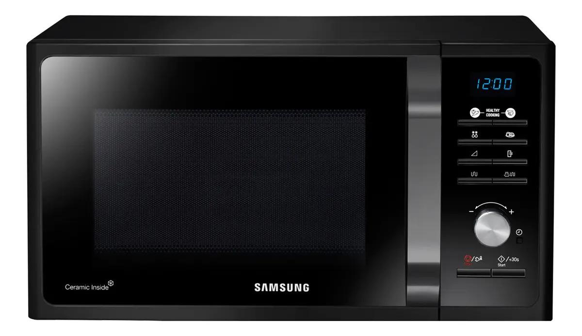 Microondas Grill Samsung De Interior Cerámico Mg23f3k3tak 23L Negro