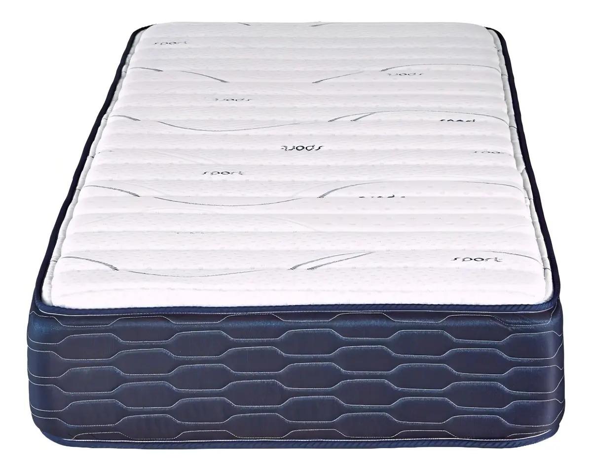 Colchón Suavestar Sport 1 Plaza 80x190 Alta Densidad Clasi Color Blanco/Celeste