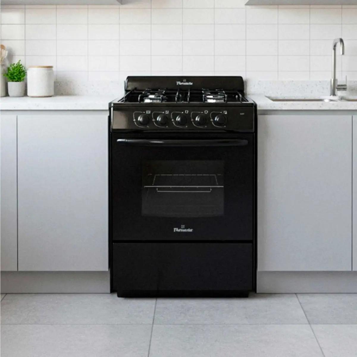 Cocina Multigas 4 Hornallas 56cm Florencia 5507 Negro