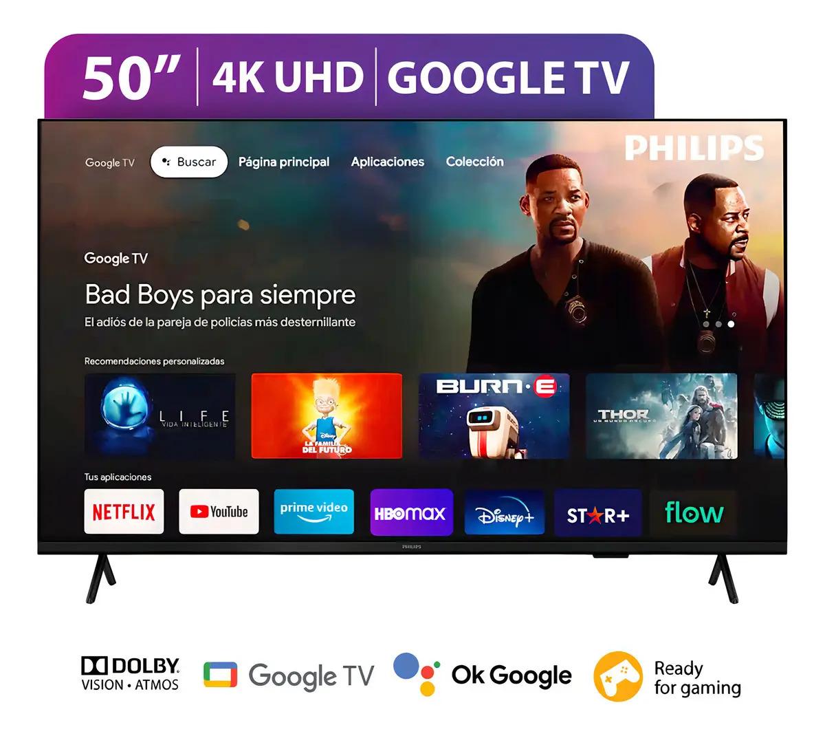 Smart Tv Philips Uhd Google 50'' 4K