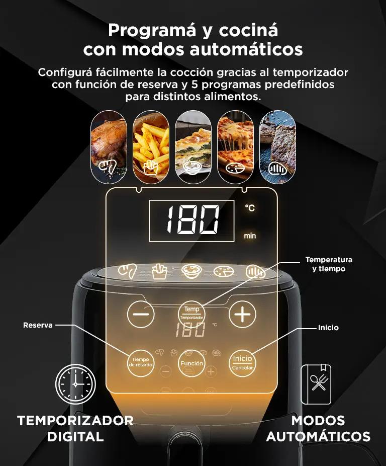 Freidora De Aire Cuk By Gadnic 4.2L 1300W Air Fryer Digital Táctil Sin Aceite 5 Programas