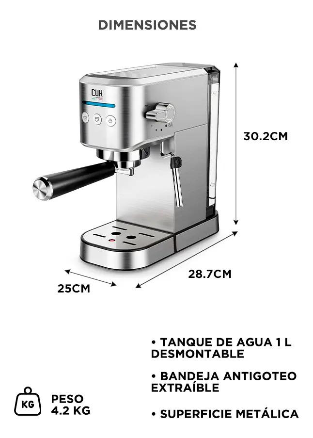 Cafetera Espresso Cuk By Gadnic 20 Bar 3 En 1 Cápsulas Nespresso Y Dolce Gusto + Jarrito De Leche