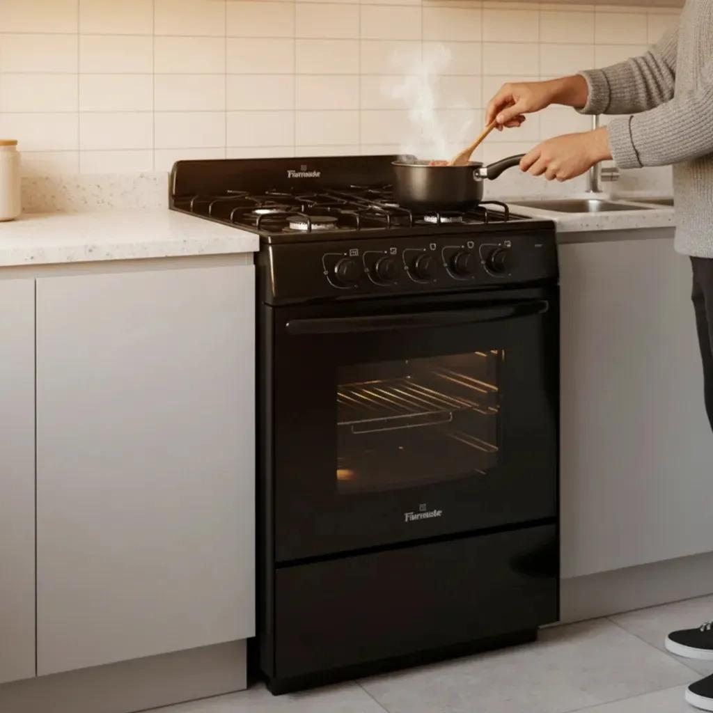 Cocina Multigas 4 Hornallas 56cm Florencia 5507 Negro