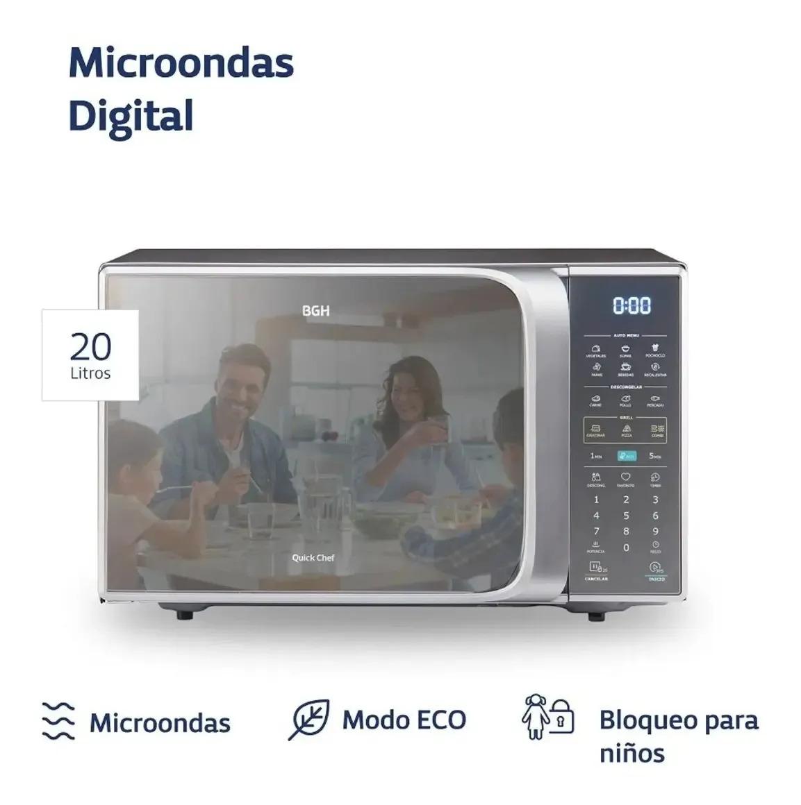 Microondas Bgh Digital Quick Chef Eco 20 Litros B120ds20