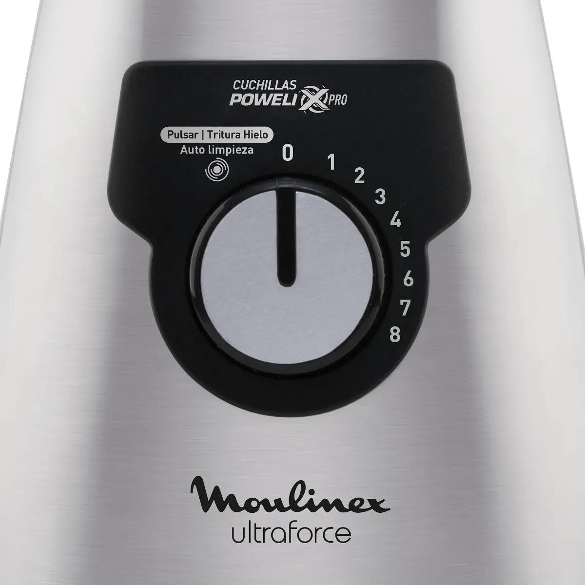 Licuadora Ultraforce Moulinex Jarra De Vidrio 1,8l Color Gris