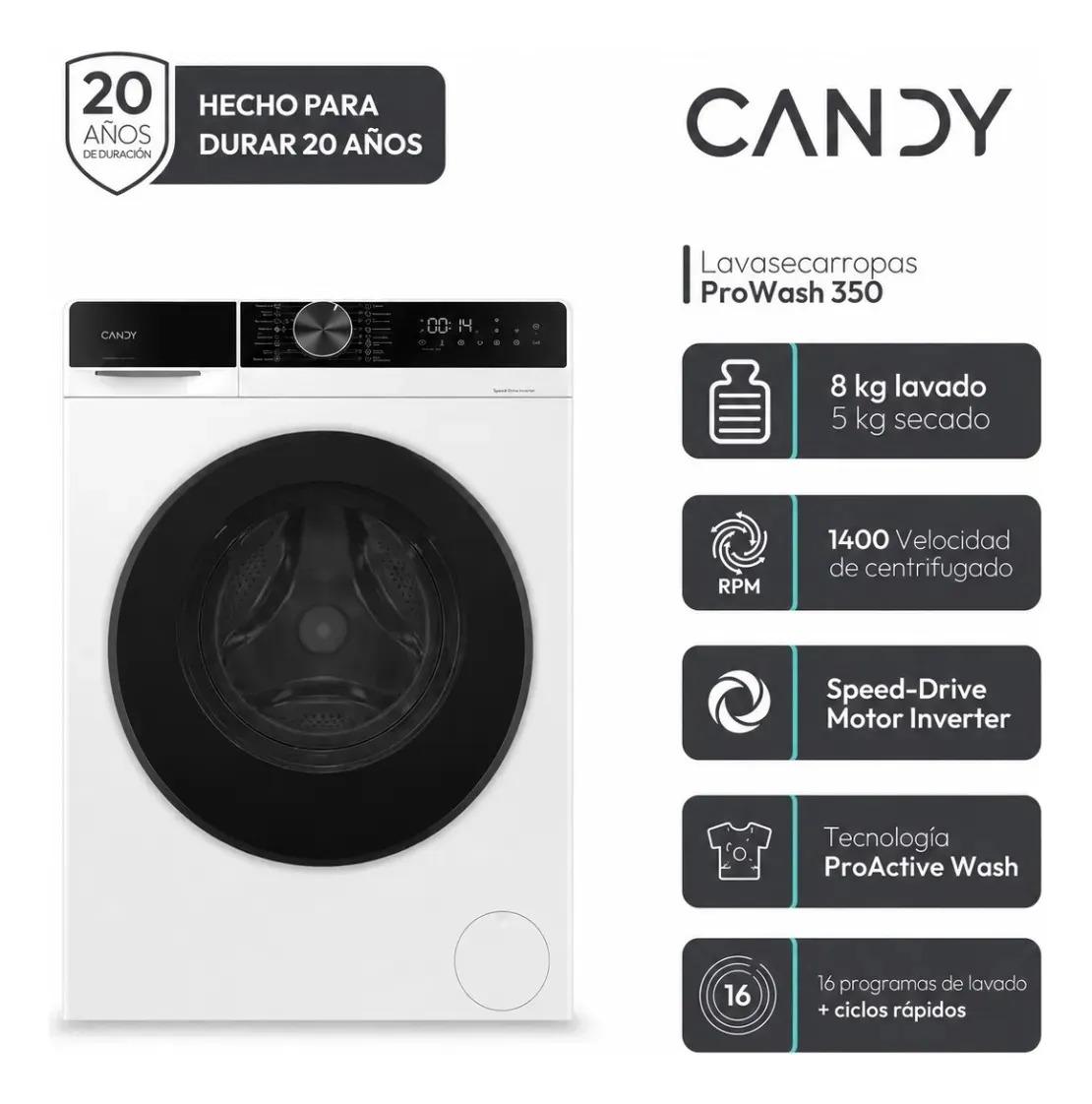 Lavasecarropas Carga frontal 8/5 KG Blanco Candy