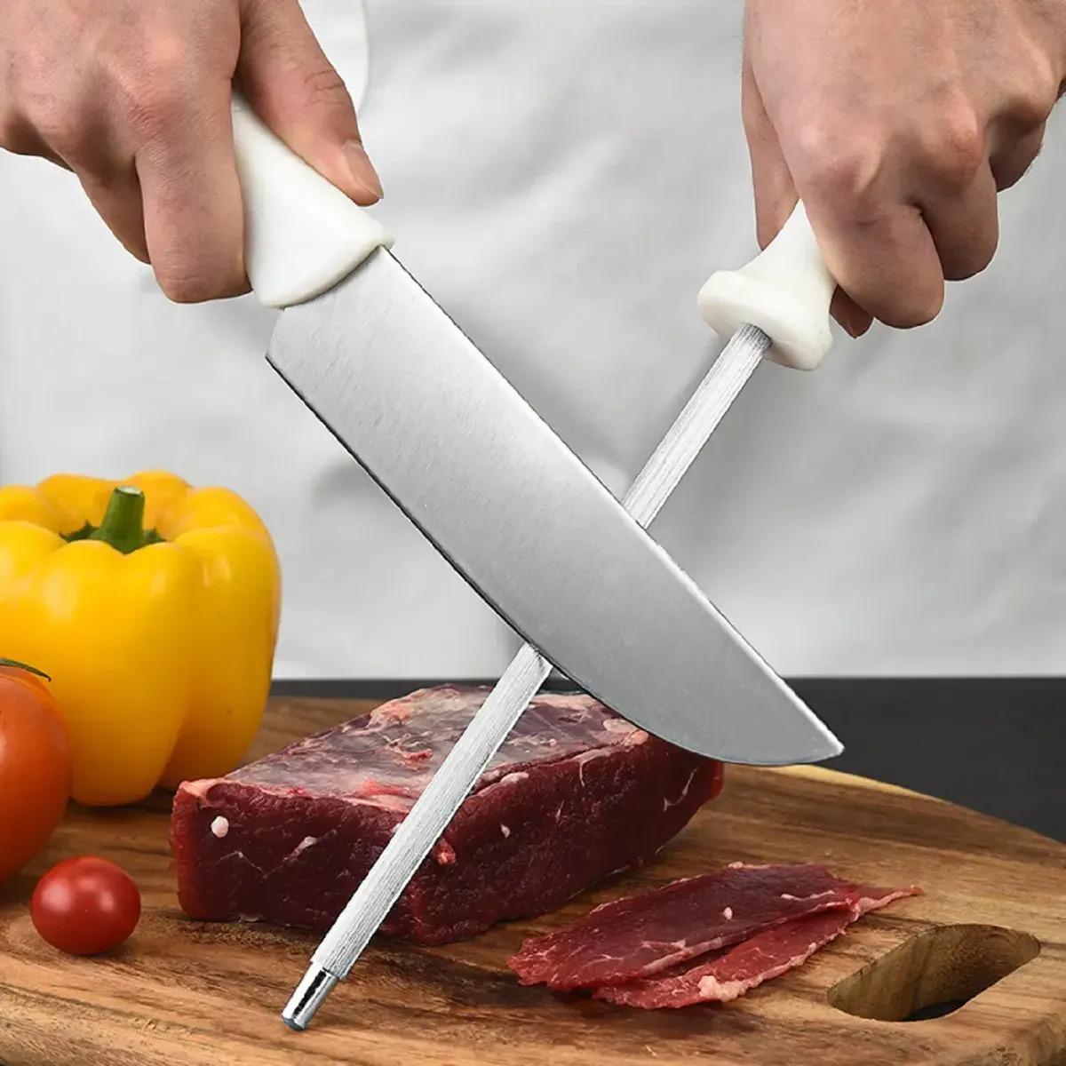 Cuchillo Tramontina Asado Carnicero 8 Pulgadas Con Chaira Blanco