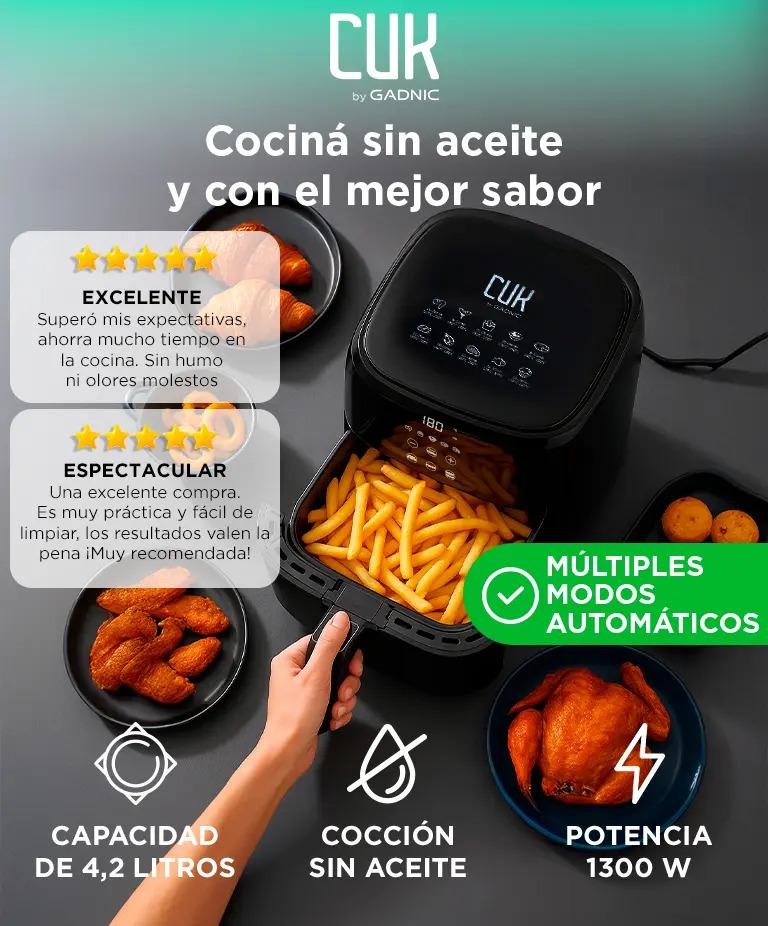 Freidora De Aire Cuk By Gadnic 4.2L 1300W Air Fryer Digital Táctil Sin Aceite 5 Programas