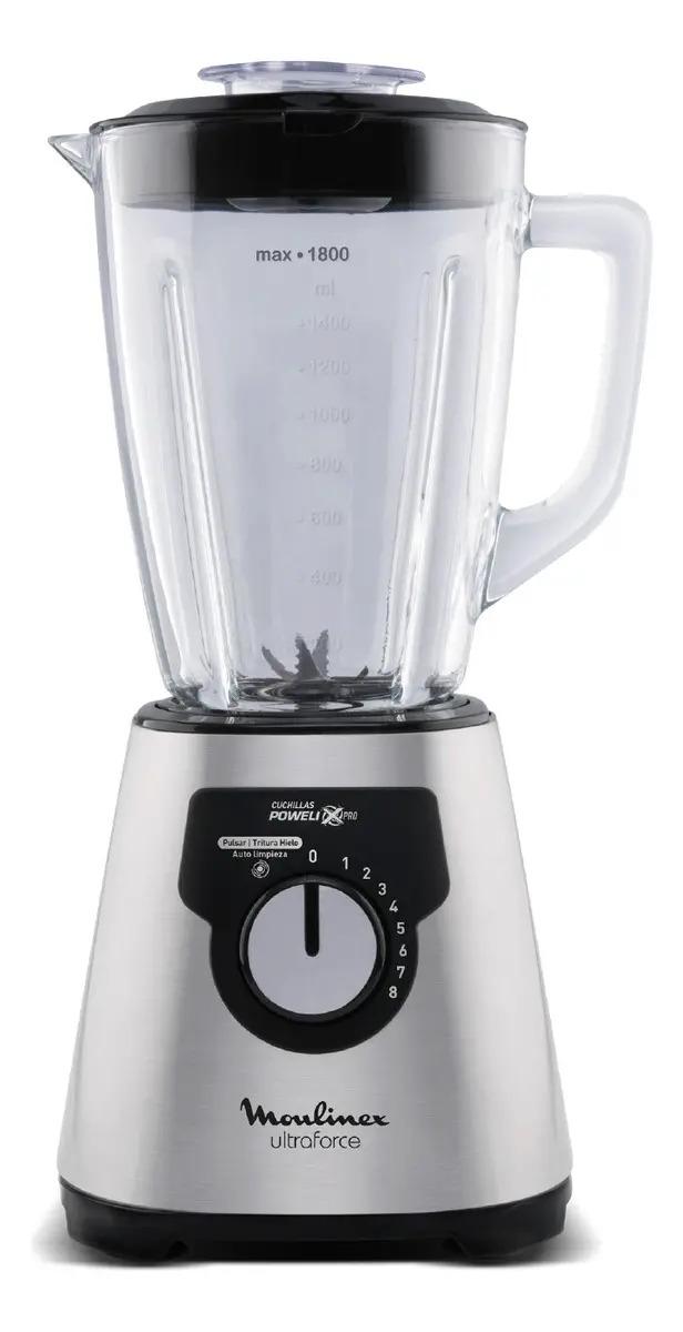 Licuadora Ultraforce Moulinex Jarra De Vidrio 1,8l Color Gris