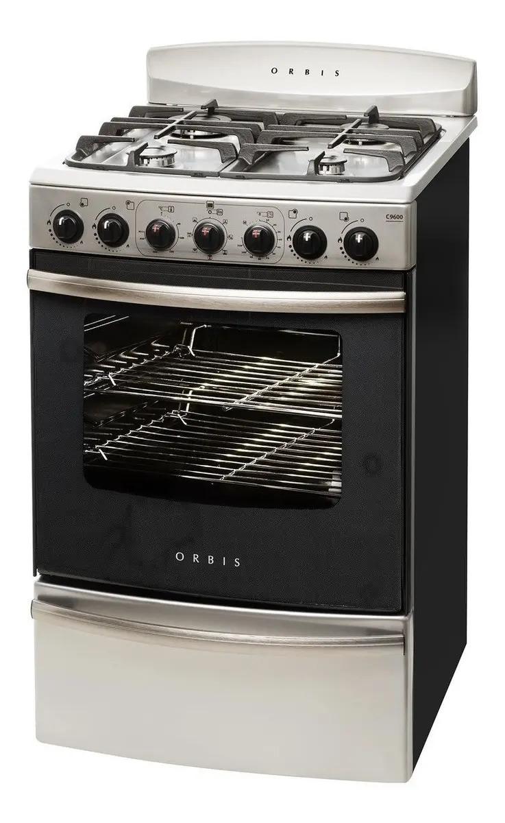Cocina Orbis Combinadas96EAC3 color acero con puerta con visor