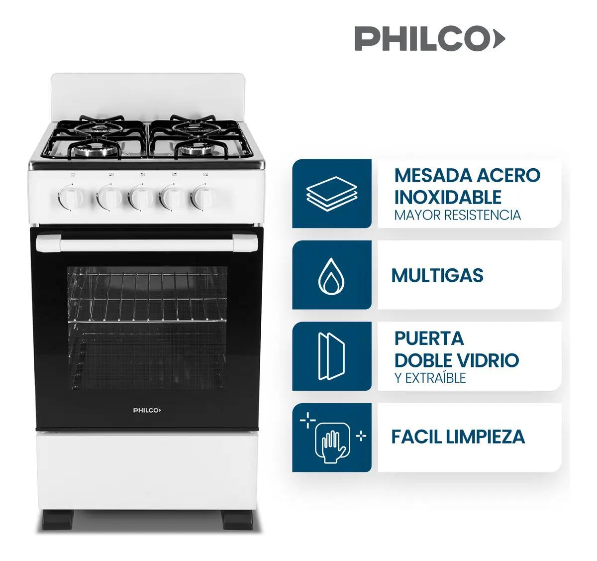 Cocina Multigas 94phcn50b 4 Hornallas Blanca Philco