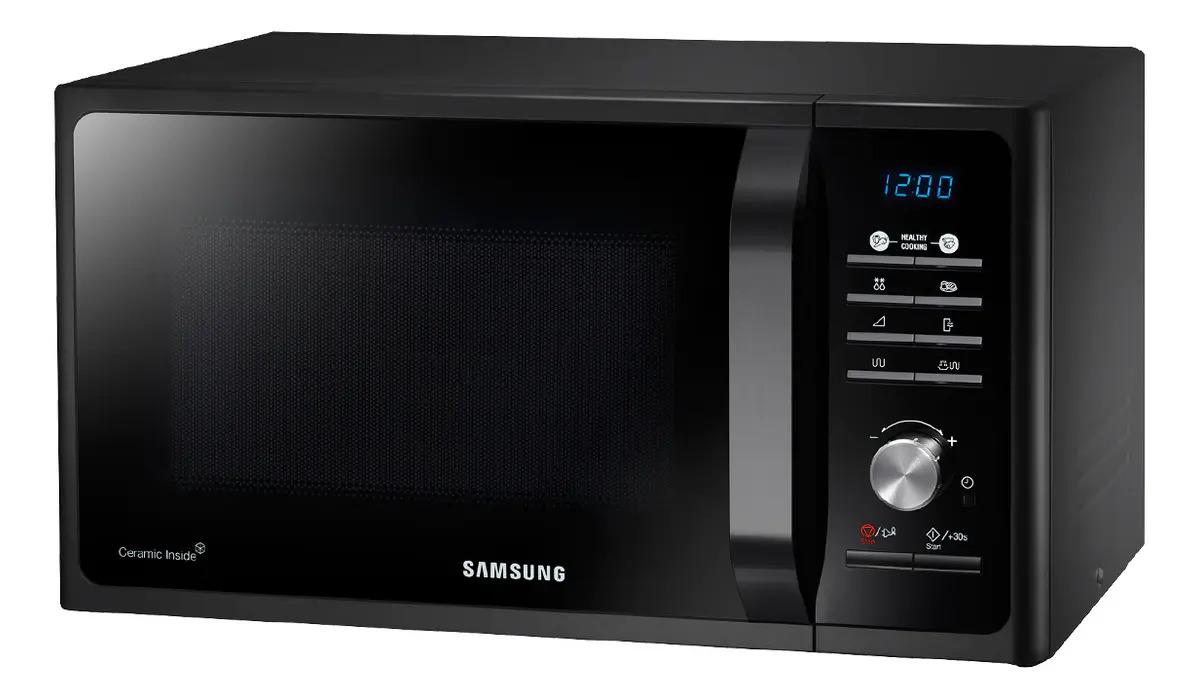 Microondas Grill Samsung De Interior Cerámico Mg23f3k3tak 23L Negro