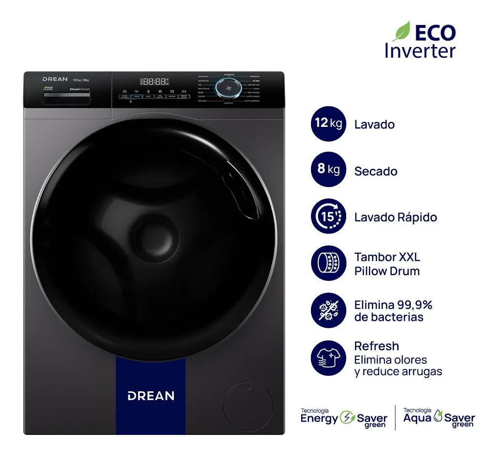 Lavasecarropas Carga Frontal 12 Kg Gris Drean Lscdr1208sg0