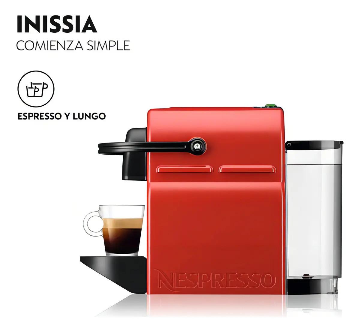 Cafetera Nespresso Inissia Rojo + Espumadora Nespresso