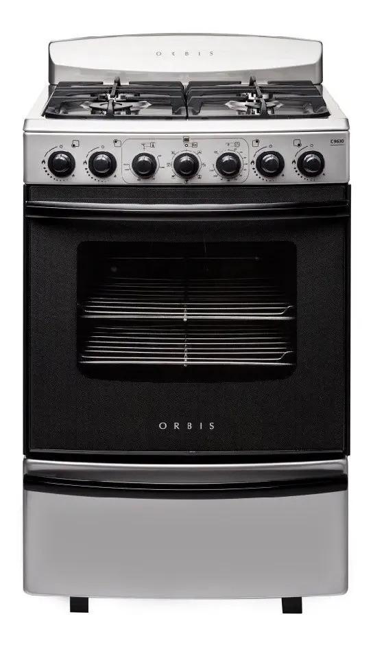 Cocina Orbis Combinadas96EAC3 color acero con puerta con visor