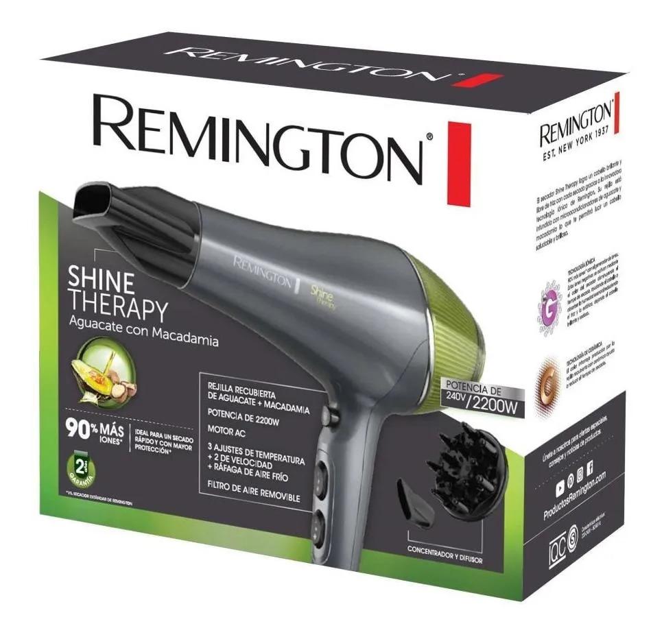Secador De Pelo Remington Shine Therapy D18a Gris Y Verde 22
