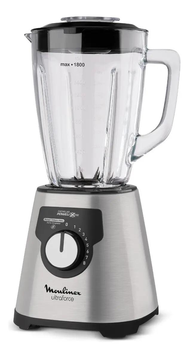 Licuadora Ultraforce Moulinex Jarra De Vidrio 1,8l Color Gris