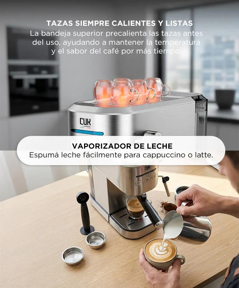 Cafetera Espresso Cuk By Gadnic 20 Bar 3 En 1 Cápsulas Nespresso Y Dolce Gusto + Jarrito De Leche