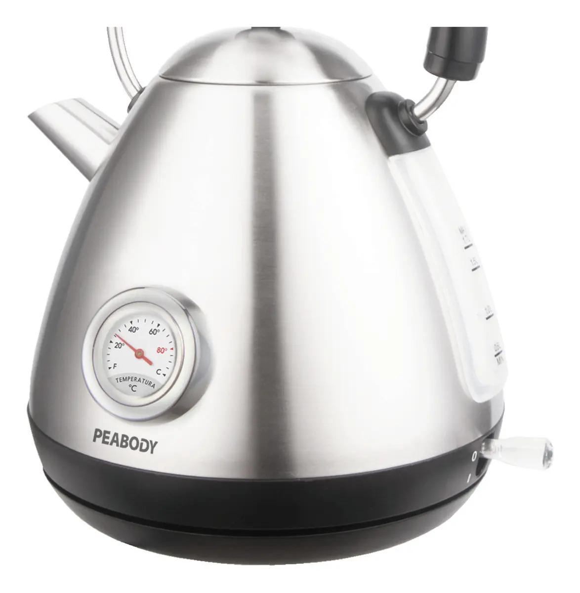 Pava Eléctrica Vintage Peabody Pe-kv8215s Indicador De Temp. Silver