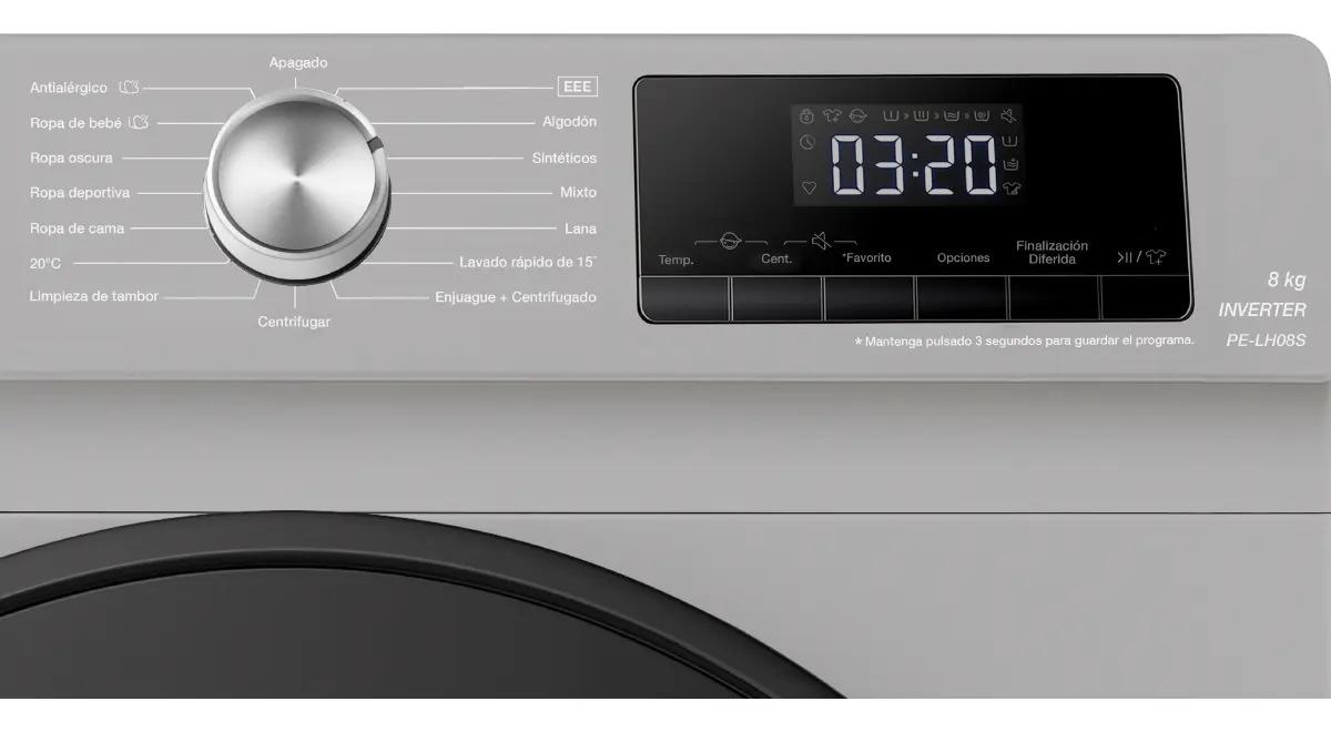 Lavarropas Automático Inverter Peabody Carga Frontal 8kg